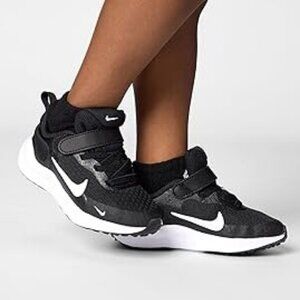 Nike Leather Toddler Shoes Black and White Velcro Sneakers 7C